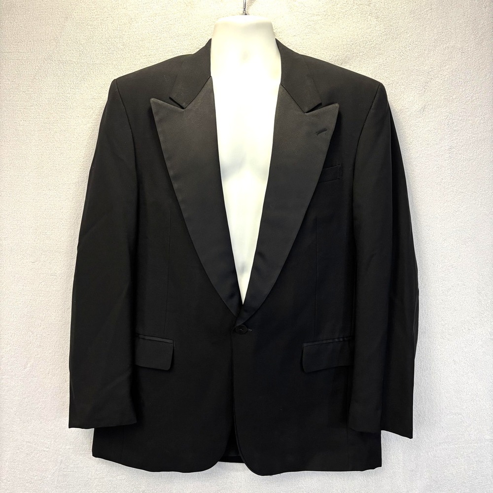 President Tuxedo Suit Jacket Mens 43L Blazer‎ Tuxedo Satin Lapel Wool Couture